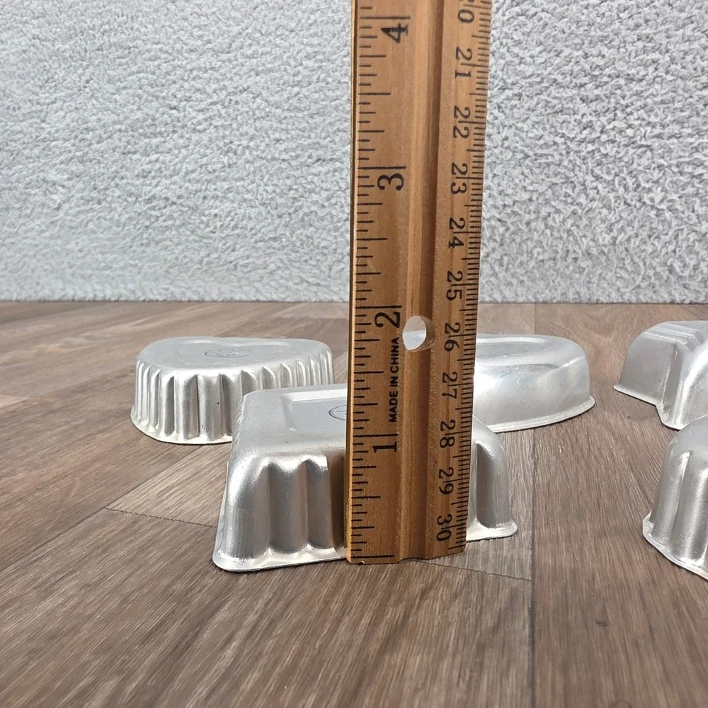 Vintage Aluminum Mini Cake Jello Molds Stars Hearts Playing Card Suits Set‎ of 8
